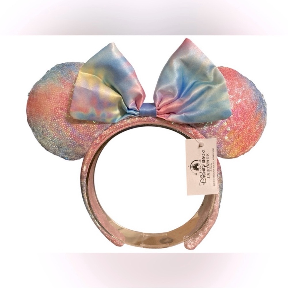 Disney Shanghai Parks Pastel Sequin Mouse Ears Headband